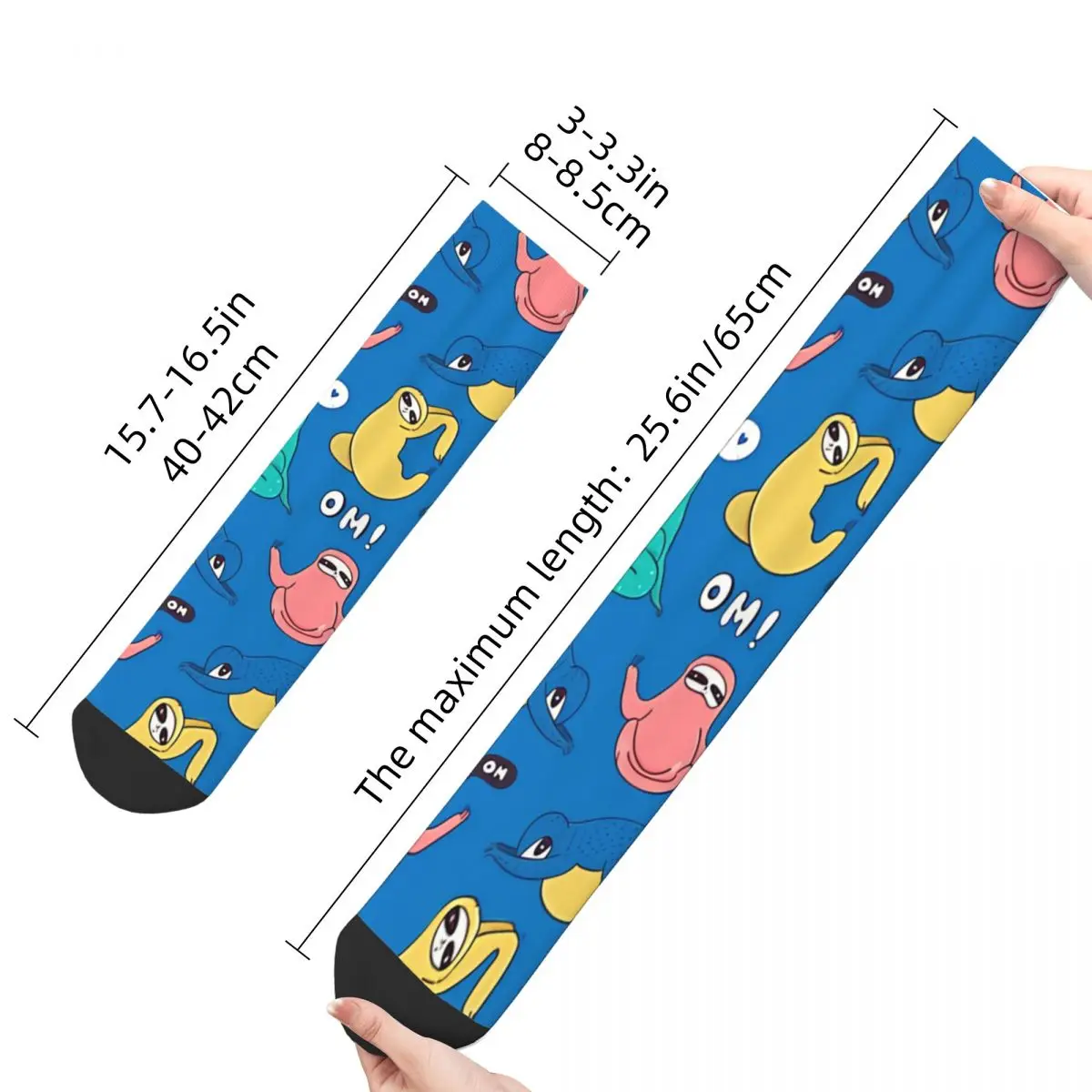 Happy Men's Socks Colorful Funny Retro Sloth Street Style Casual Crew Sock Gift Pattern Printed