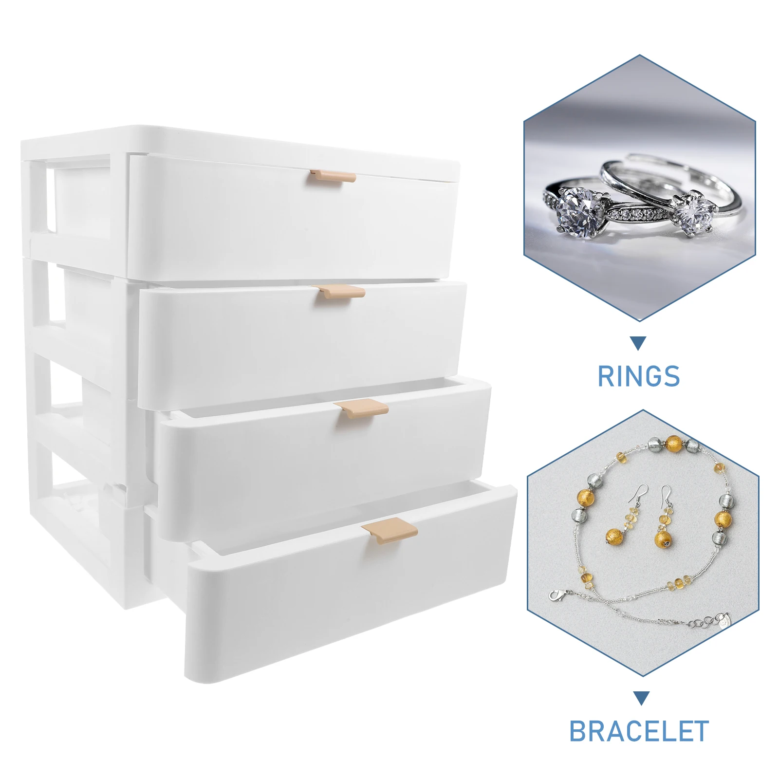 

Plastic PP Drawer Storage Box for Cosmetics Home Desktop Drawer Type Organizing Box Organizer Durable Easy Clean Makeup