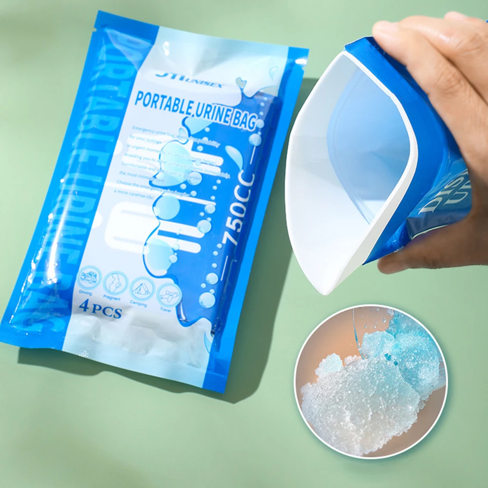 4Pcs Disposable Urinal Bag Outdoor Emergency Urinate Bags Leakproof Emergency Pee/Wee Bags Car Pee Bags for Traffic Jams