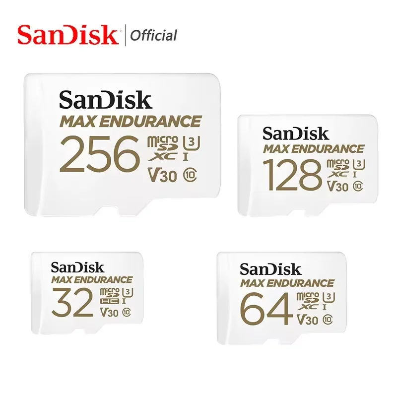 بطاقة ذاكرة SanDisk MAX ENDURANCE microSD 256GB 128GB 64GB 32GB بطاقة ذاكرة U3 4K Full HD لمسجلات القيادة وكاميرا المراقبة