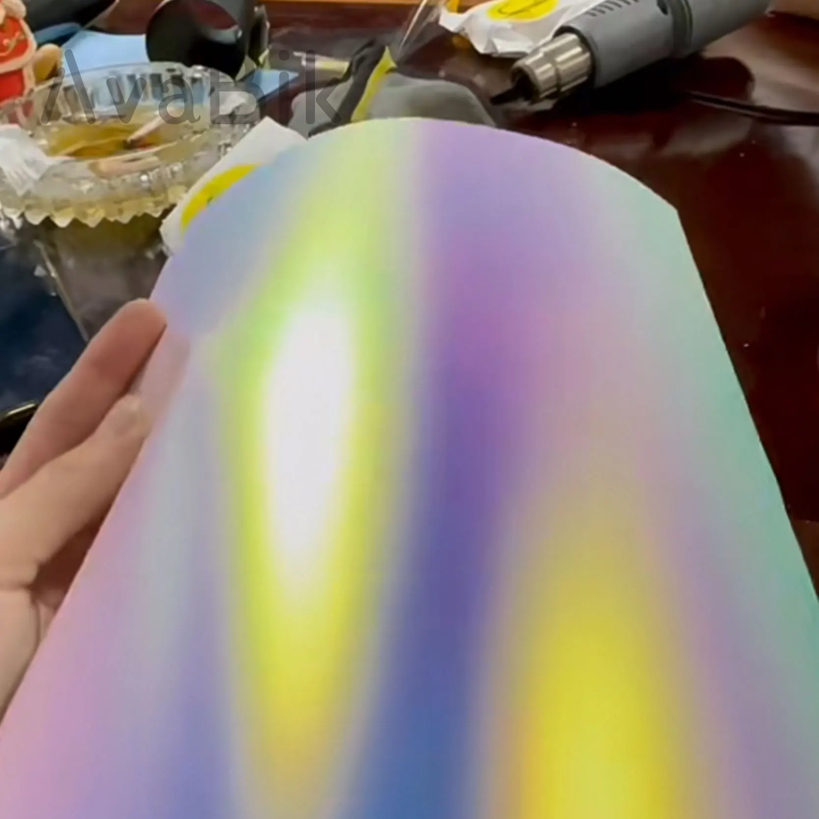 20CM Premium Matte Electroplating Rainbow White Vinyl Wrap Film Bubble-Free Application Waterproof for Motorcycle Decals Styling
