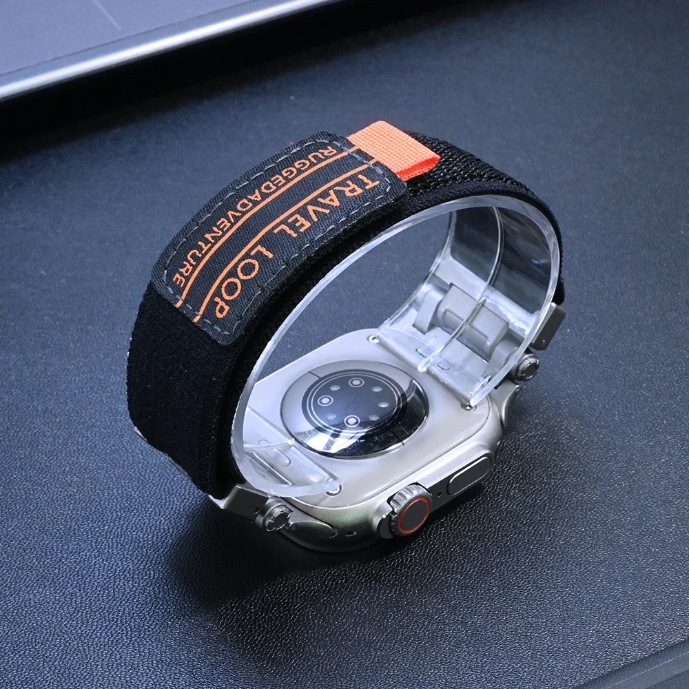 Correa deportiva de nailon para Apple Watch, banda de Color titanio para Apple Watch de 49mm, 45mm, 44mm, 42mm, Iwatch Series 9, 8, 7, 6, 5, 4 Se 3 Ultra 2