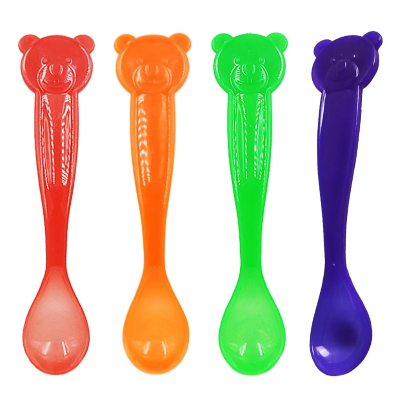 Hot Safety Baby Spoon Silicone Feeding Spoon Food Feeder Heat-Sensing Color Change Spoon Feeder Toddler Cutlery Gadget