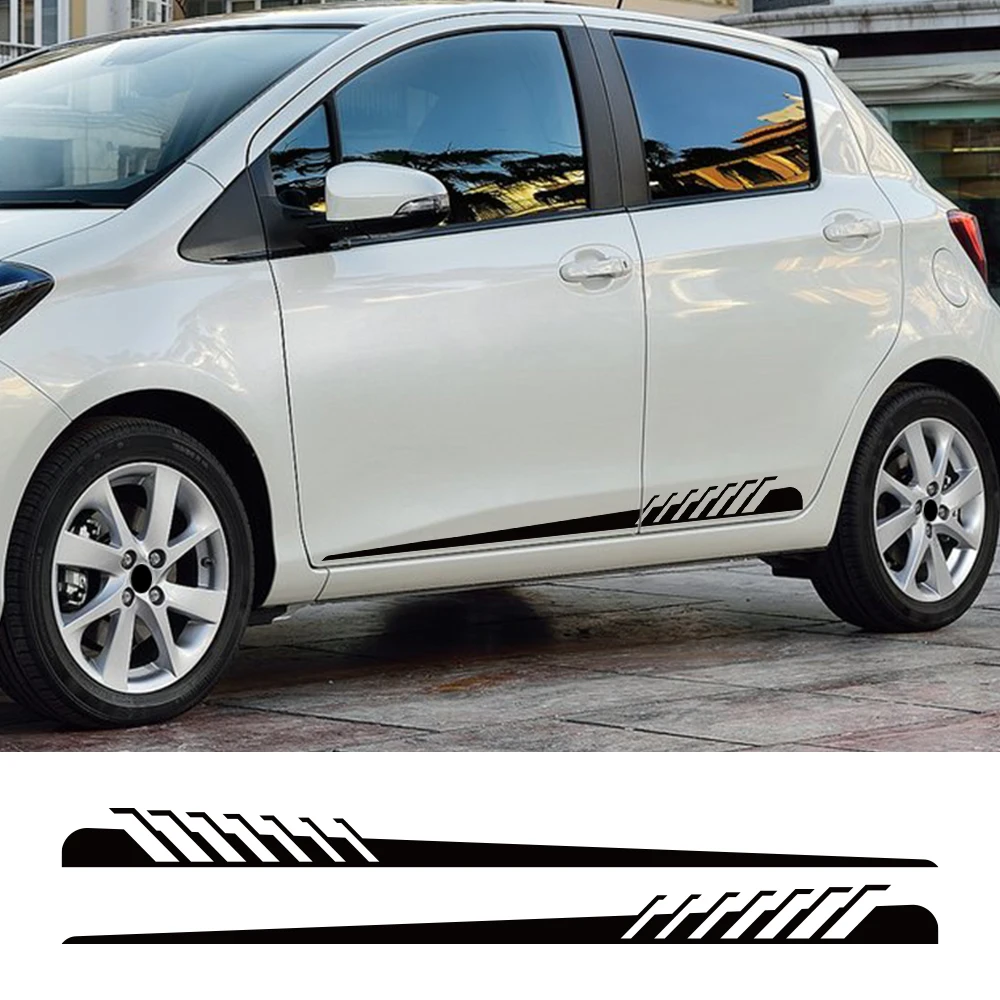 Car Side Door Vinyl Graphic Decal Racing Stripe Sticker for Toyota Yaris Hatchback XP130 XP90 XP210 Auto Exterior Accessories