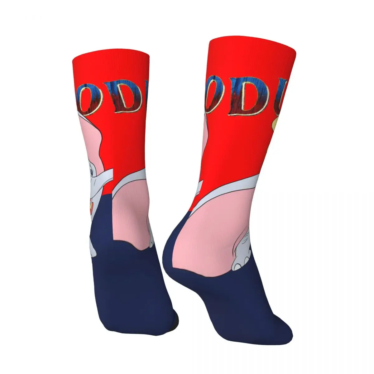 Cute Elephant Men's Socks Retro Harajuku Disney Dumbo Film Street Style Novelty Seamless Crew Sock