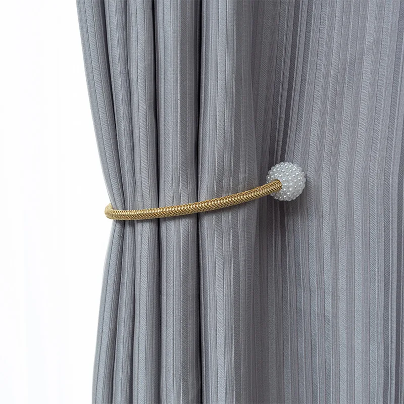 Pearl Magnetic Curtain Straps No Punching 1Pair of Decorative Straps for Living Room and Bedroom Curtain Buckles Tie Accessories