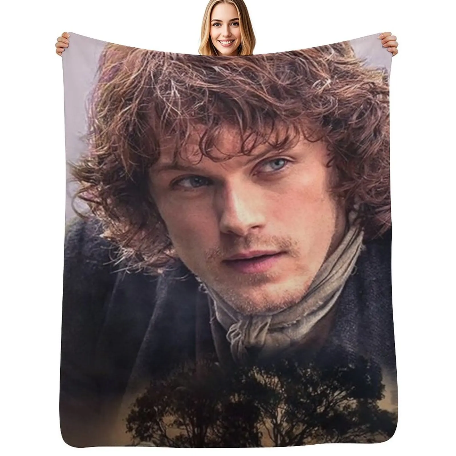 

sam heughan Throw Blanket For Baby Plaid Picnic Soft Plush Plaid Blankets