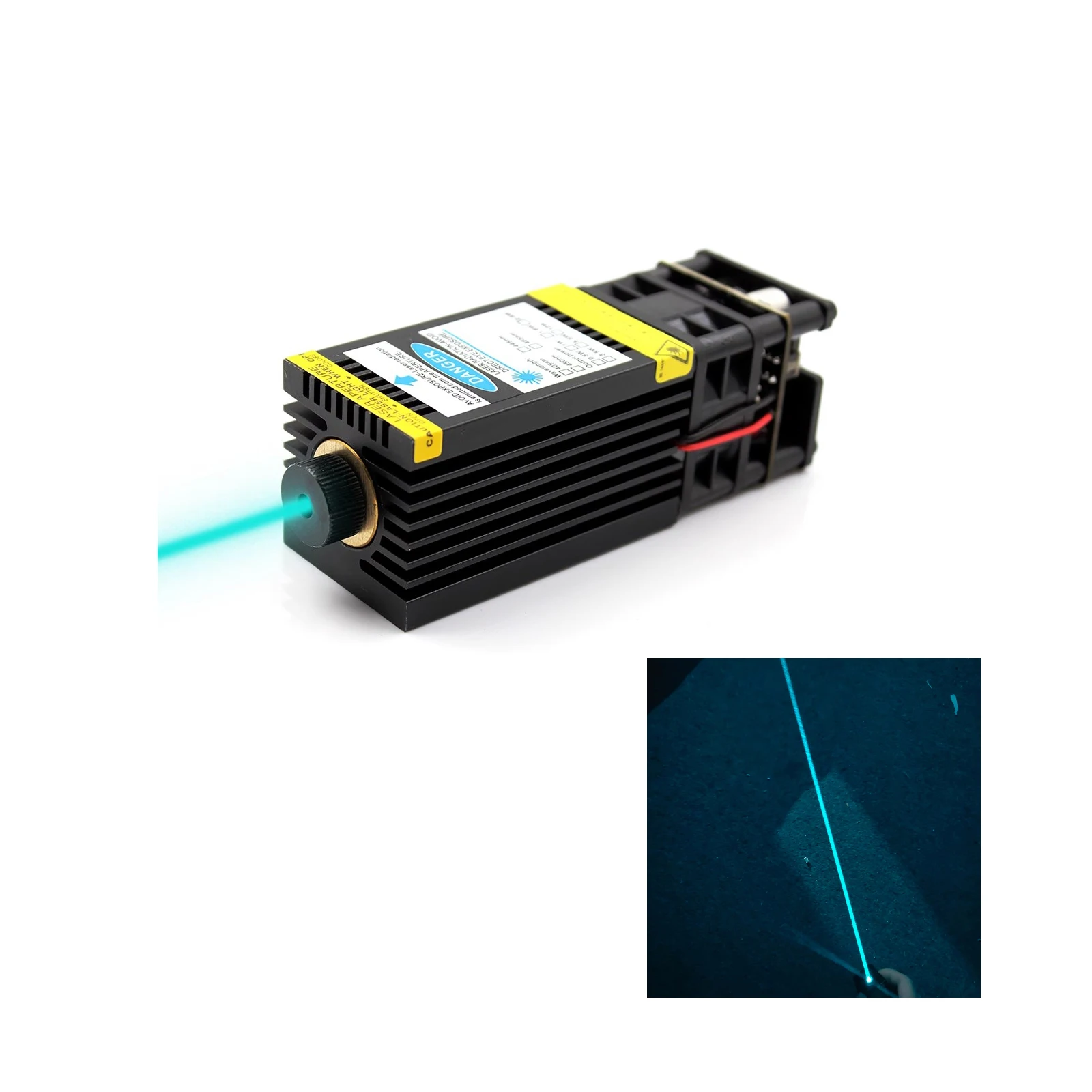 488nm 80mW 12V Sky Blue Dot Focusing Laser Module with Fan PWM TTL Modulation