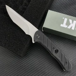 CR 7160 Eric Ochs Intention Assisted Flipper Folding Knife Stonewashed Plain Blade, Black G10 Handles Outdoor Pocket EDC Tool