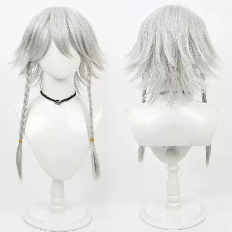 Anime TouHou Project Izayoi Sakuya Cosplay Wig Silver White Braided Synthetic Hair Heat Resistant Halloween Role Play Party