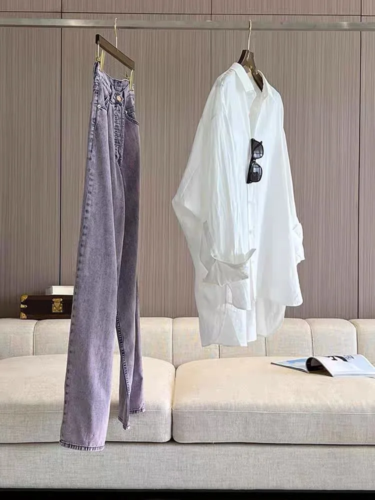 

Casual Loose Linen Long Sve irt Women Summer Thin Sle Versatile Loose Fit Top Faionable Sun Protection Clothing