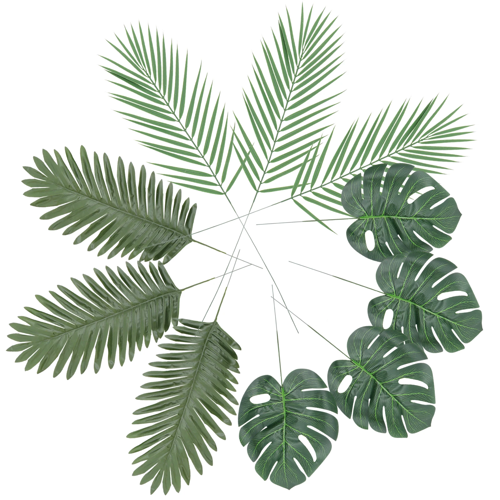 

14Pcs Simulation Leaves Props Faux Leaf for Decor Lifelike Artificial Green Leaves Photo Background Layout Decor Summer Theme