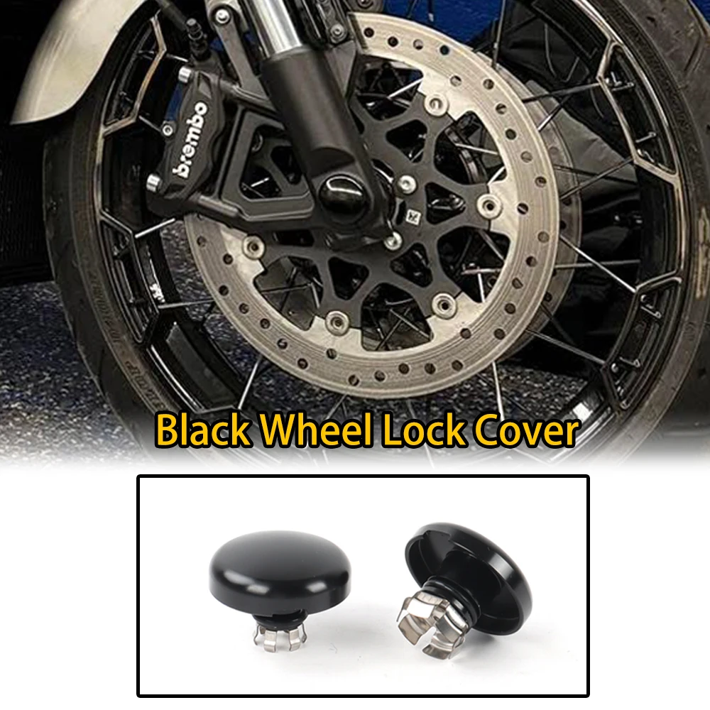 

For Harley Touring Front Axle Security Nut Caps Gloss Black Road Glide FLTRX 24-25 Direct Fit Lock Cover