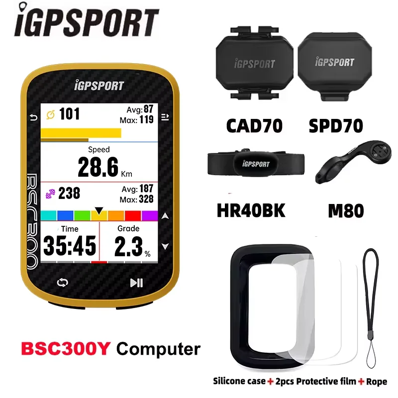 

IGPSPORT BSC300Y Computer GPS Navigation ANT+ MTB Road Speed Cadence Sensor IPX6 Waterproof Bicycle Computer