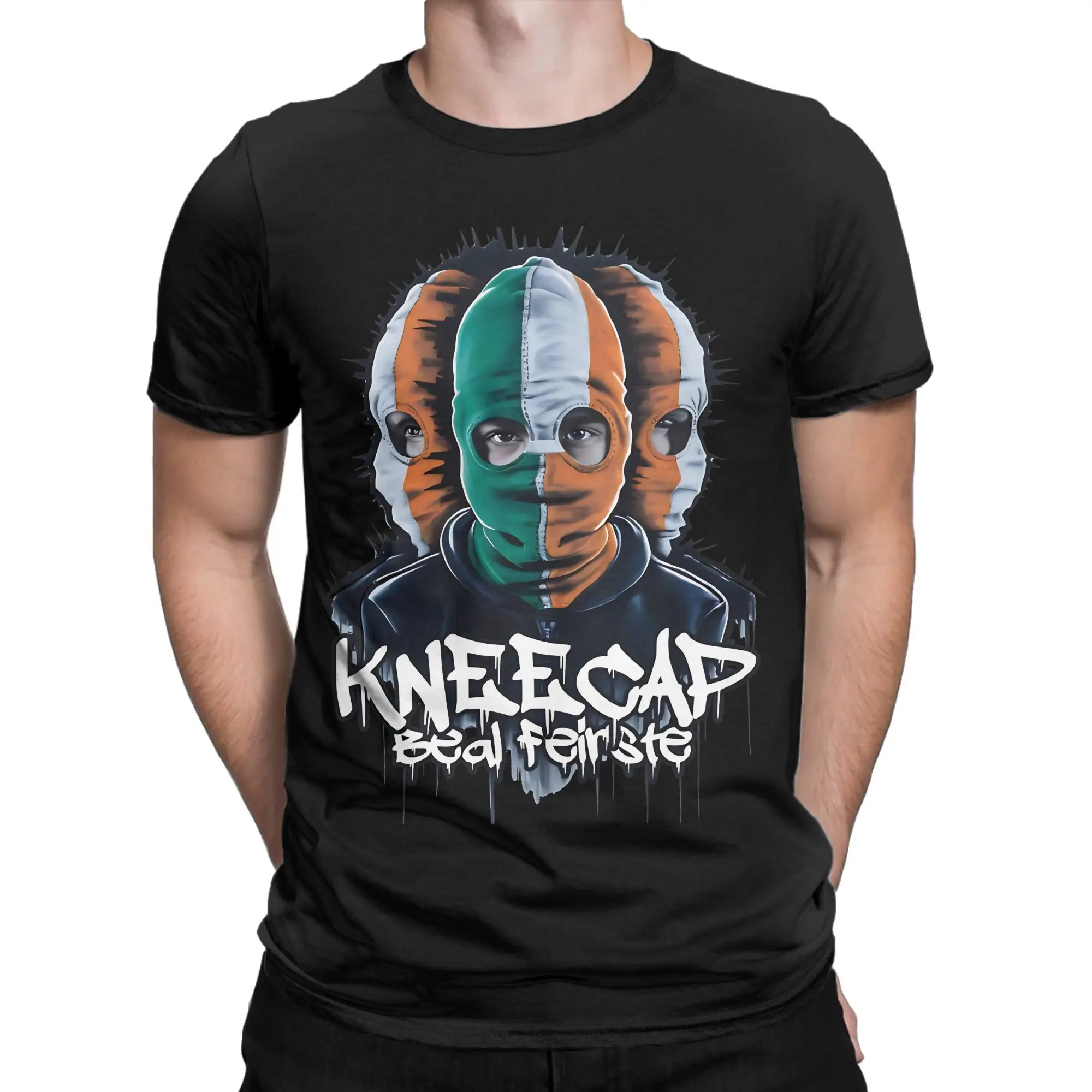 KneeCap Belfast Irish Gaeilge Republican Design Men T Shirt  Funny Tees Short Sleeve Round Collar T-Shirts Cotton 5XL Clothes