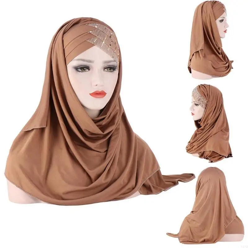 

Y5jd Hairwrap в стиле Малайзии с блестящими орнаментами мусульманские женщины