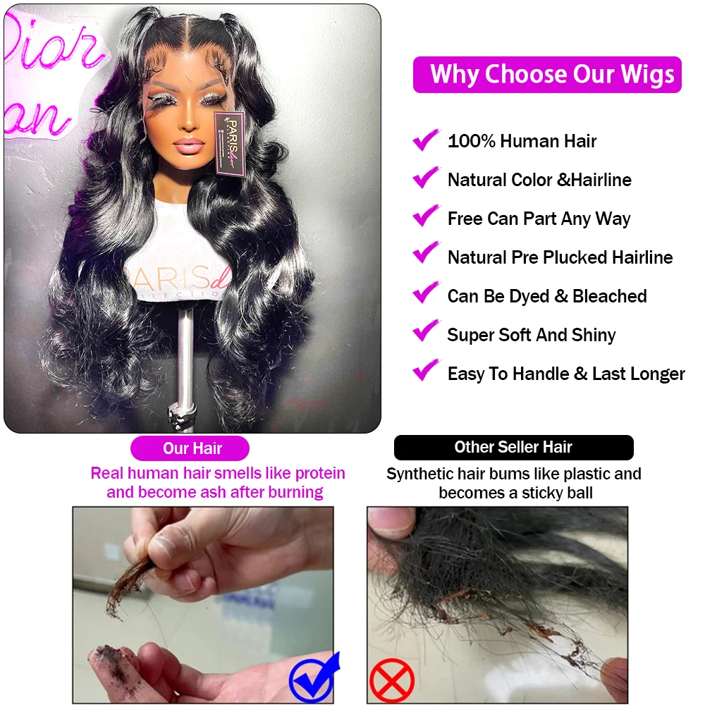 Body Wave Human Hair Lace Frontal Wig Glueless Wigs 30 Inch Lace Front Wig 5X5 Closure Human Hair Wig 13X6 Hd Lace Frontal Wig