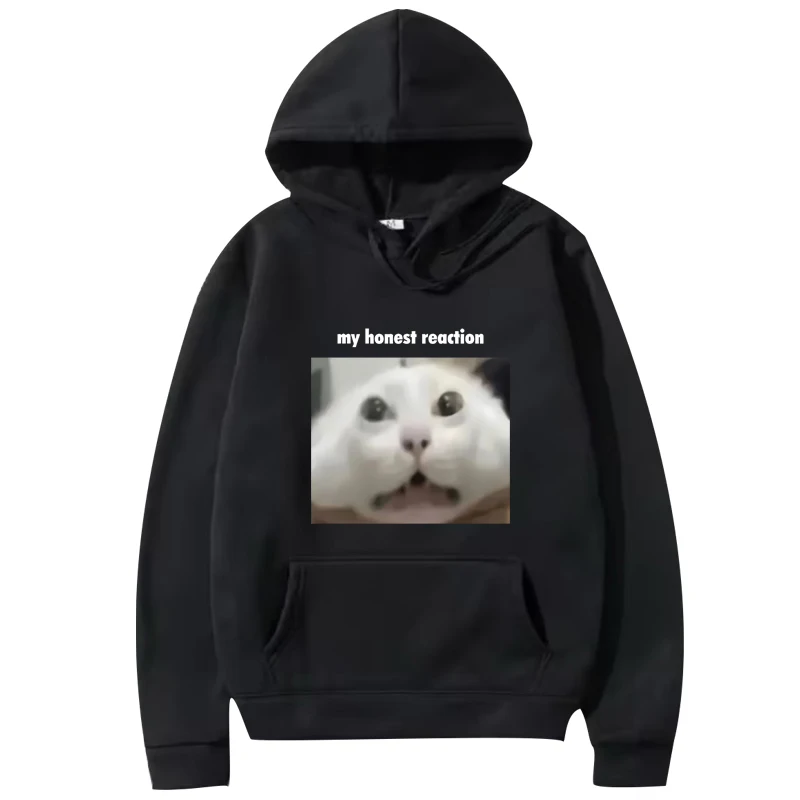 

My Honest Reaction funny graphic hoodie 2025 men women fashion vintage Long sleeve Sweatshirt with print oversized hoodie unisex