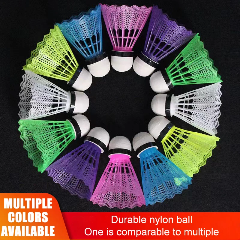 1 Pc Colorful Badminton Balls Stretch Plastic Playing Resistant Windproof Color Random Plastic Rubber Beginner Training Balls