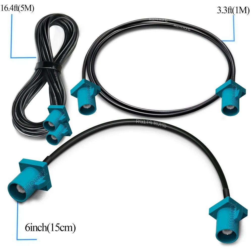 Fakra Z Stecker, längere/weibliche 90-Grad-Buchse, GPS-WLAN-Antenne, RG174-Kabel, Auto-Autonavigation, GPS-Antennenverlängerung, RF