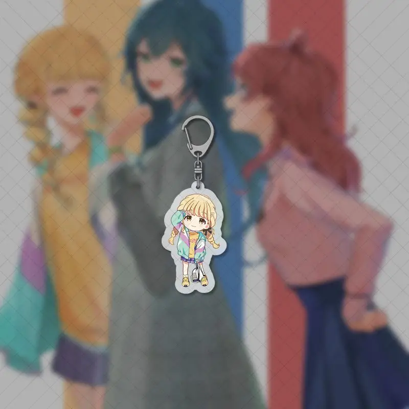 Gakumasu Gakuen Idolmaster Saki Hanami Kotone Fujita Temari Tsukimura Acrylic Key Chain Keyring Strap Figure Hanging Accessories