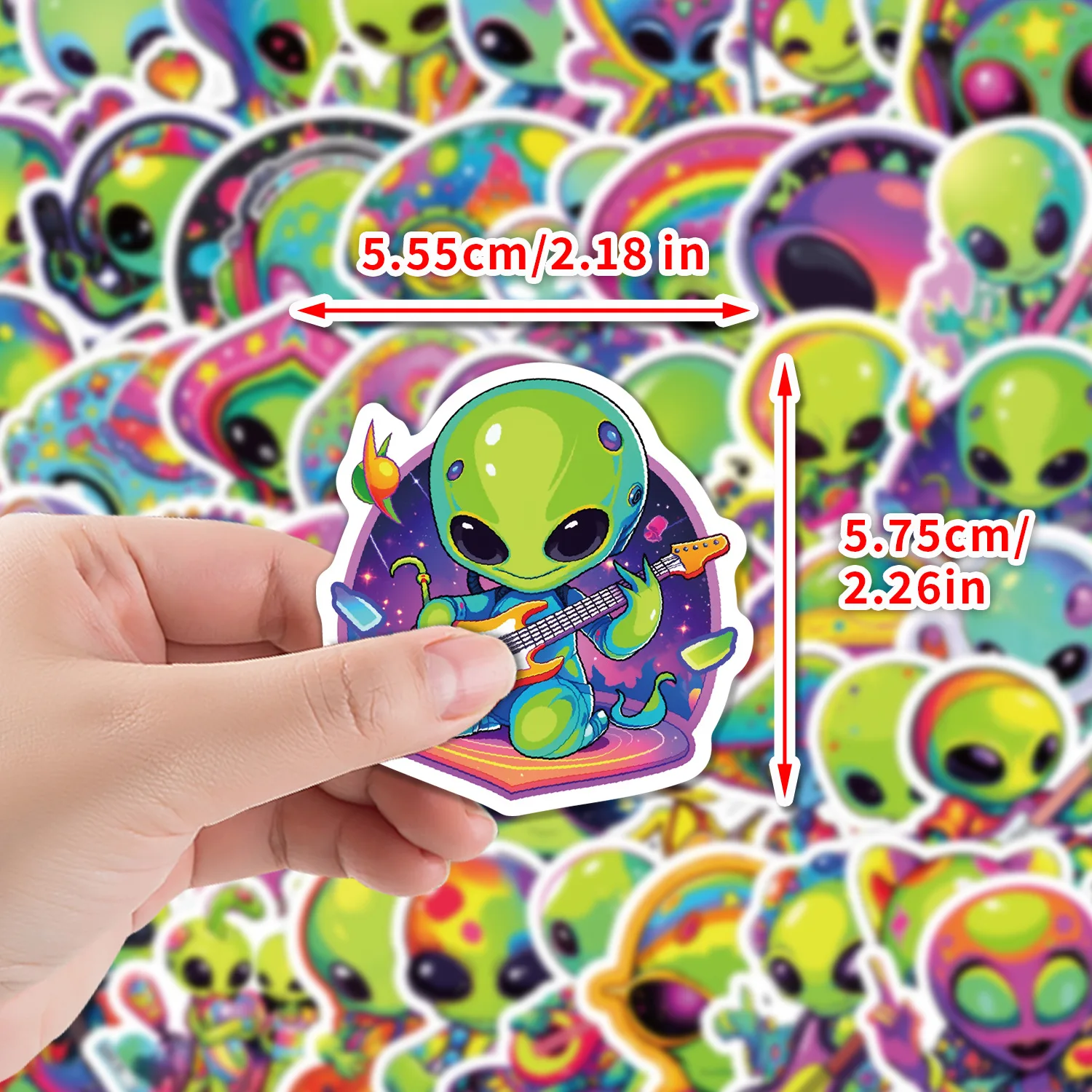 10/30/50 個神秘的なエイリアンステッカーカラーギターデカール楽器 DIY 冷蔵庫ラップトップギター車バイク音楽スタイルのおもちゃ