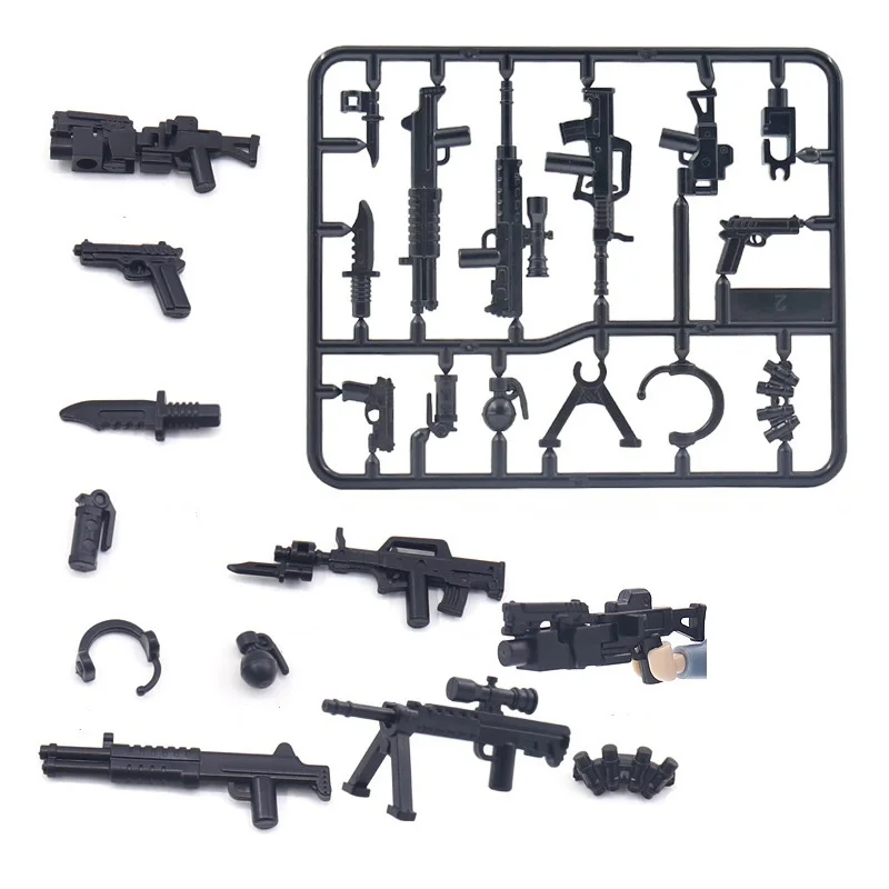 Mini Action Figures Military Weapons Pack MOC SWAT Special Forces Soldier Guns Modern Police City Army Building Block Bricks Toy