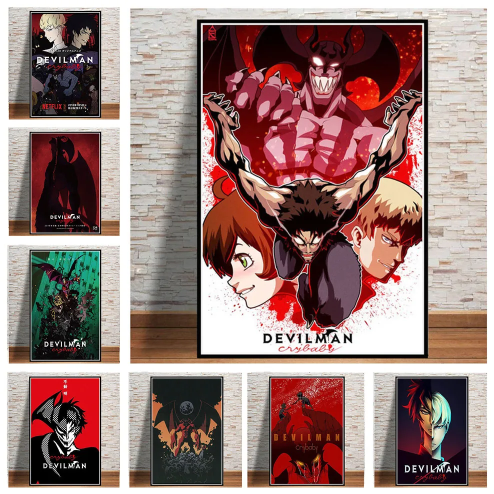 Stile nordico pittura a olio fai da te con i numeri Anime Devilman Crybaby dipinto a mano Art Wall Home Decor decorazione della stanza dei bambini regalo Otaku