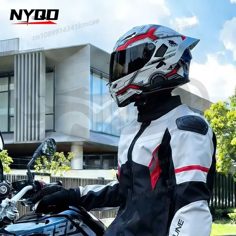 

Новый персонализированный мотоциклетный шлем для райдеров, летний полнолицевой шлем, универсальный для мужчин и женщин, на все сезоны