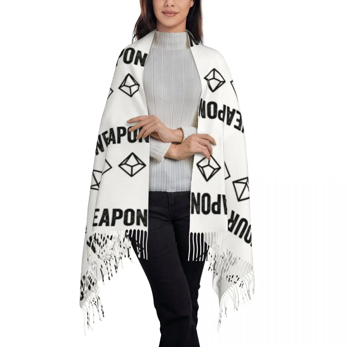 Choose Your Weapon Unisex DnD Game Scarf Tassel Scarves for Women Soft Warm Shawls and Wraps Large Fall Winter Shawl Wrap