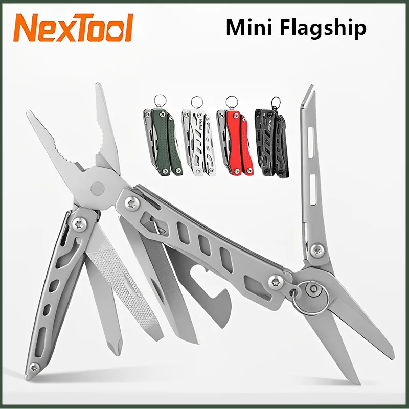 NexTool Mini Flagship EDC Keychain Multitool 10 in 1 Mini Pocket Knife Multi Tool with Folding Pliers Scissors Bottle Opener