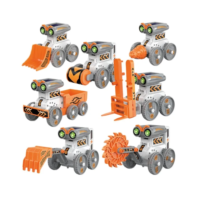 Kit robô solar montado 7 em 1, programação, transformação, faça você mesmo, construção elétrica, haste de robô, brinquedos educativos, meninos, crianças, gfit