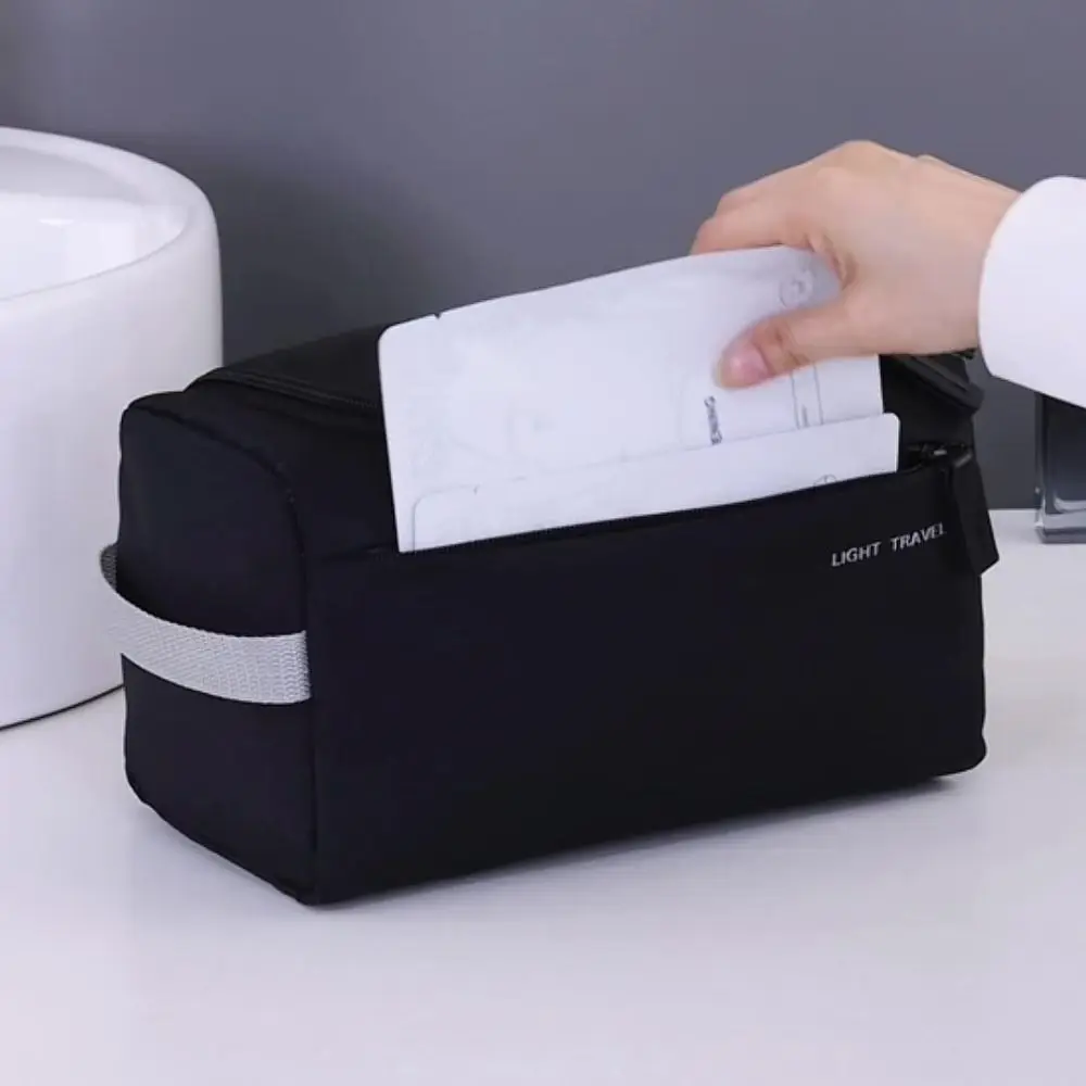 3-in-1 Travel Toiletry Bag Large-Capacity Oxford Cloth Waterproof Shaving Bag Handheld Foldable Toiletry Organizer Kit Business