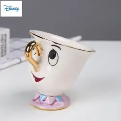 Taza de tetera de La Bella y La Bestia de dibujos animados de Disney, juego de té de la señora Potts's Son Chip, taza de café para amigo de dibujos animados, regalo, envío directo