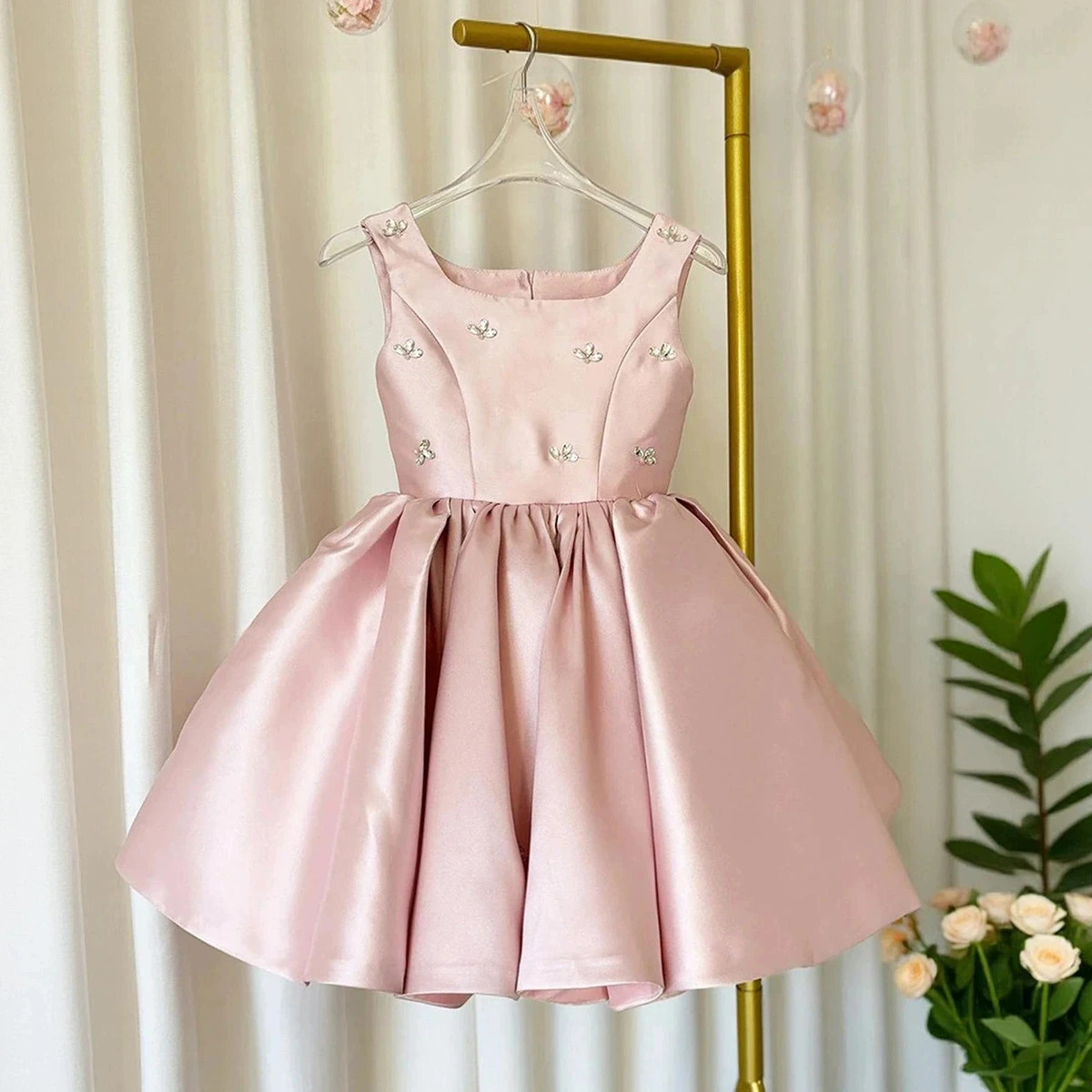 Pink Girls Dress High-end Princess Performance Dress European and American Children Dress