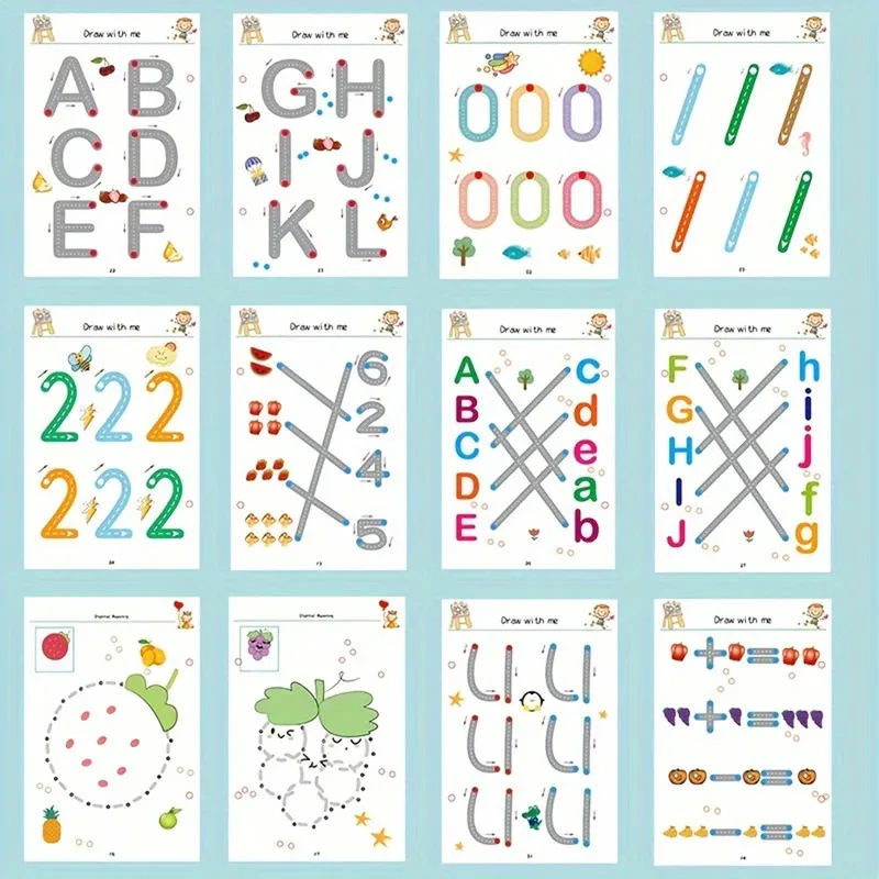 Reusable Magical Tracing Workbook - Pen Control Practice Book for Toddlers, Writing & Drawing Educational Toy