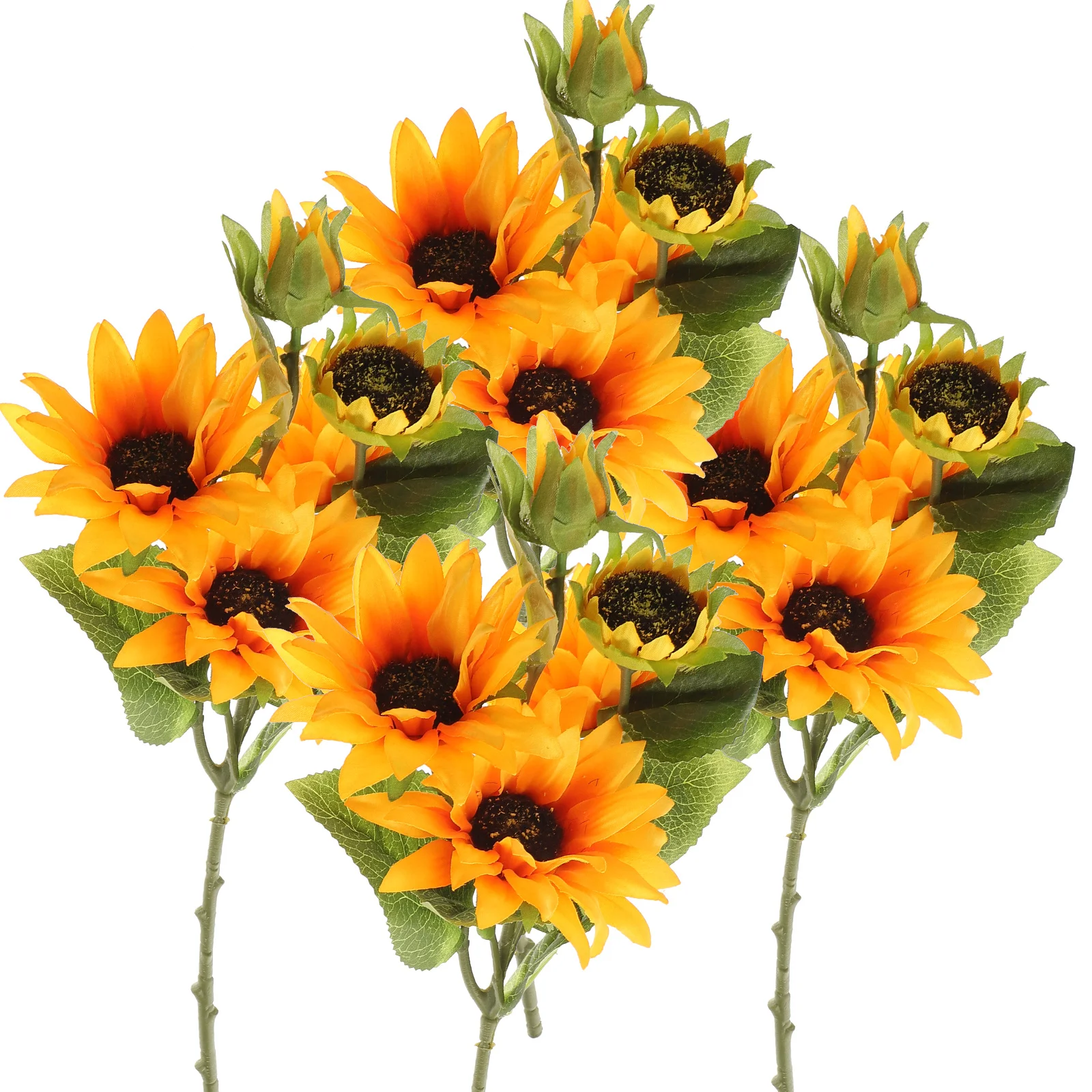 

4Pcs Artificial Sunflowers Real Touch Bouquet Rustic DIY Party Floral Decorations Home Faux Flowers Arrangement