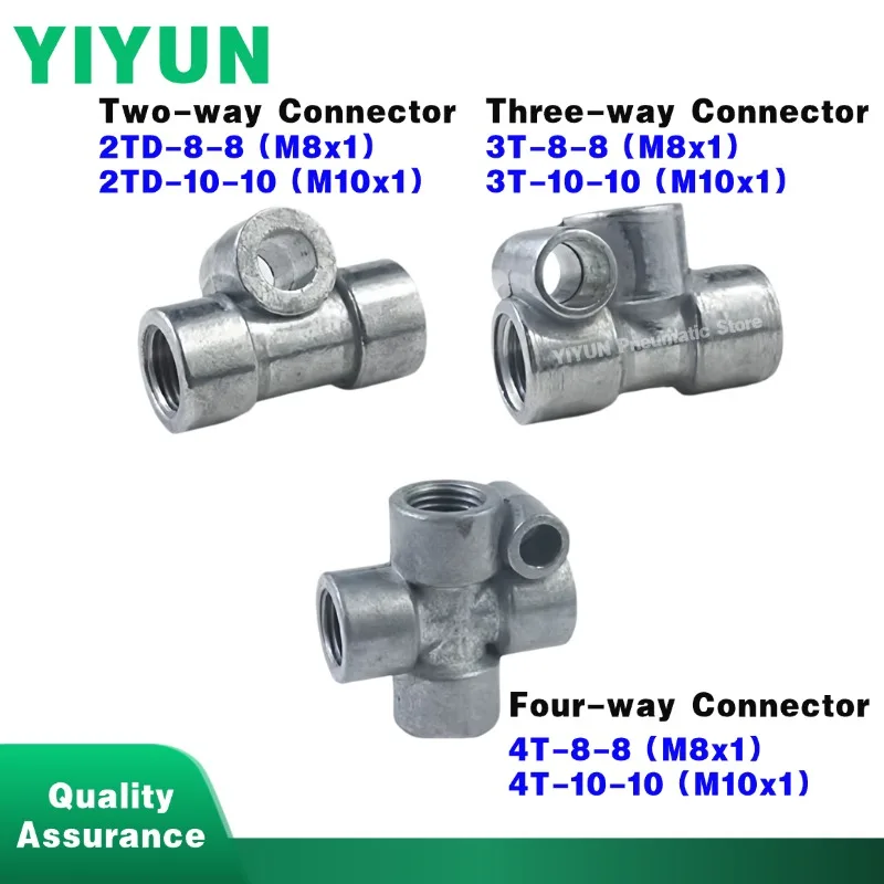 1pc 2TD-8-8 2TD-10-10 3T-8-8 4T-8-8 Zinc Alloy Strainer For Oil Separation M8x1 M10x1 2/3/4-Way Connector Joint Pipe Fittings