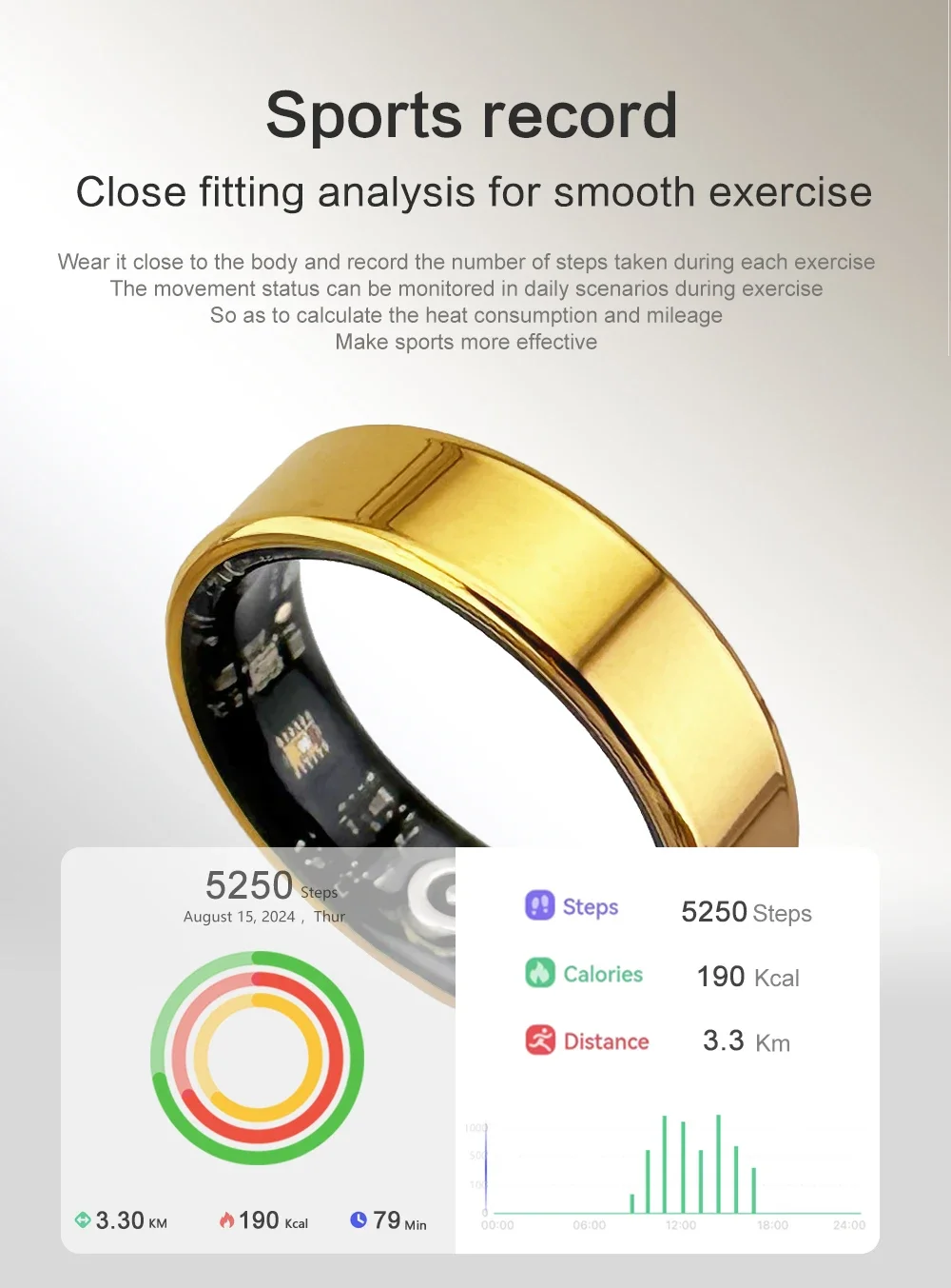 Smart Rings for Women S8 Remote Control 5ATM Waterproof Ultra-Narrow 6mm Heart Rate Health Intelligent Wearable Smart Ring facto