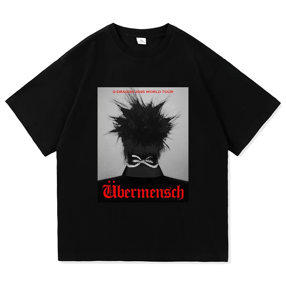 

Новая модель 2025 года, футболка G-Dragon’s Power Mench, модная мужская/женская одежда 2025 года, Harajuku, унисекс, высококачественные хлопковые футболки для D