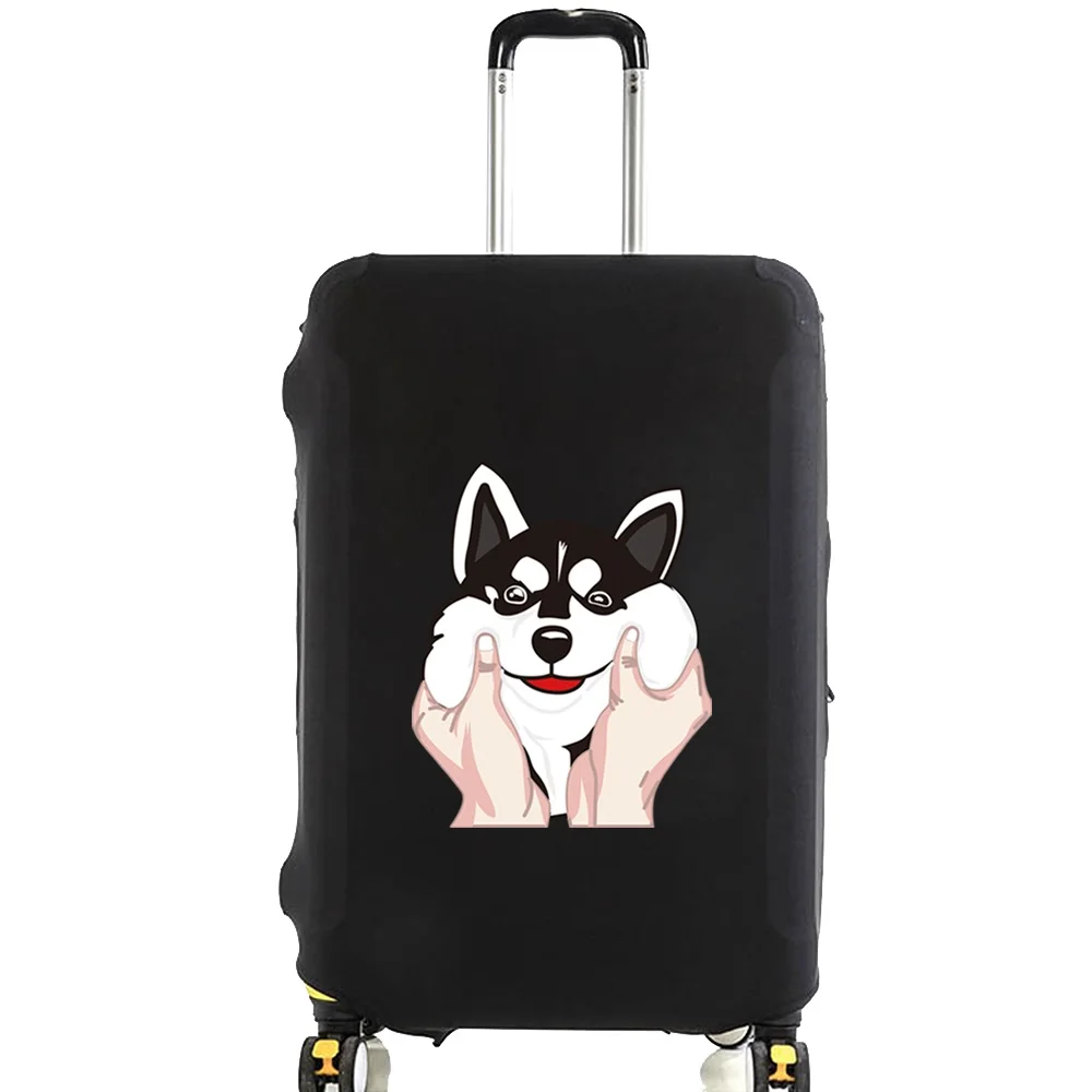 Juste de protection pour bagages avec motif imprimé chien, housse de valise de voyage, étuis anti-poussière élastiques, accessoires de voyage, 18 "-32"