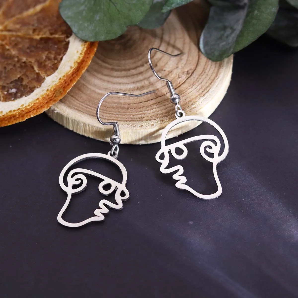 Todorova Artistic Hollow Out Face Dangle Earrings Minimalist Line Abstract Portrait Earrings Women Jewelry Gifts