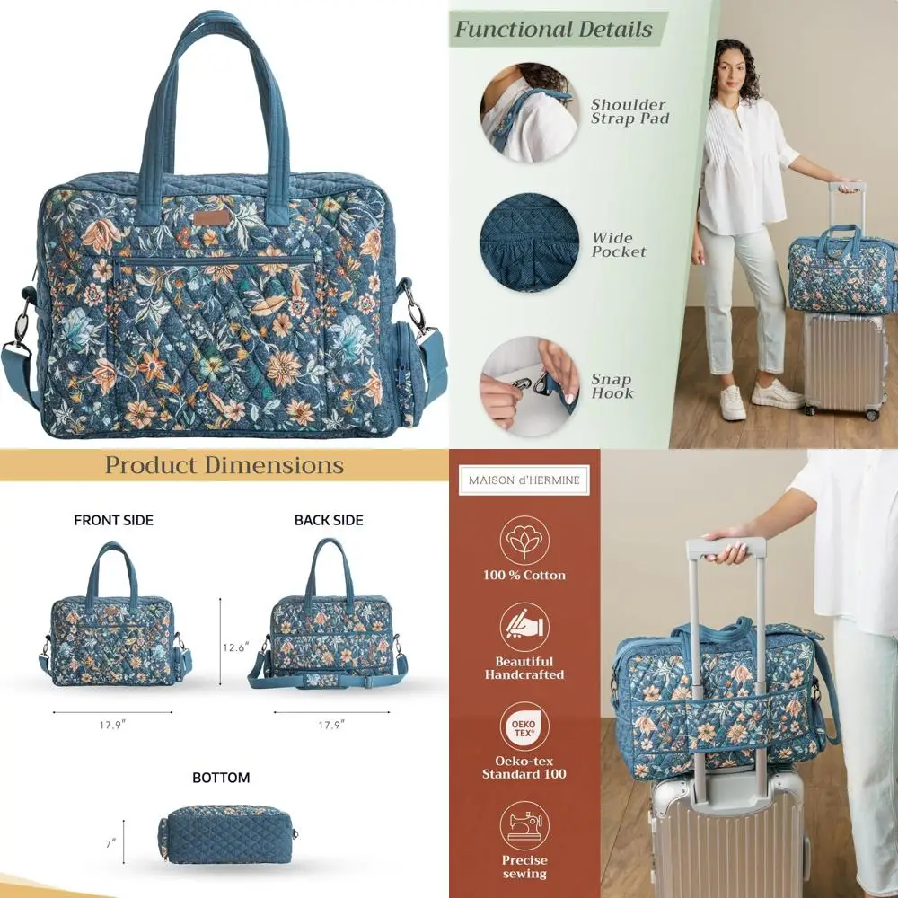 

Женская хлопковая стеганая спортивная сумка Weekender - мужская спортивная ночная сумка для спортзала для путешествий, подарков