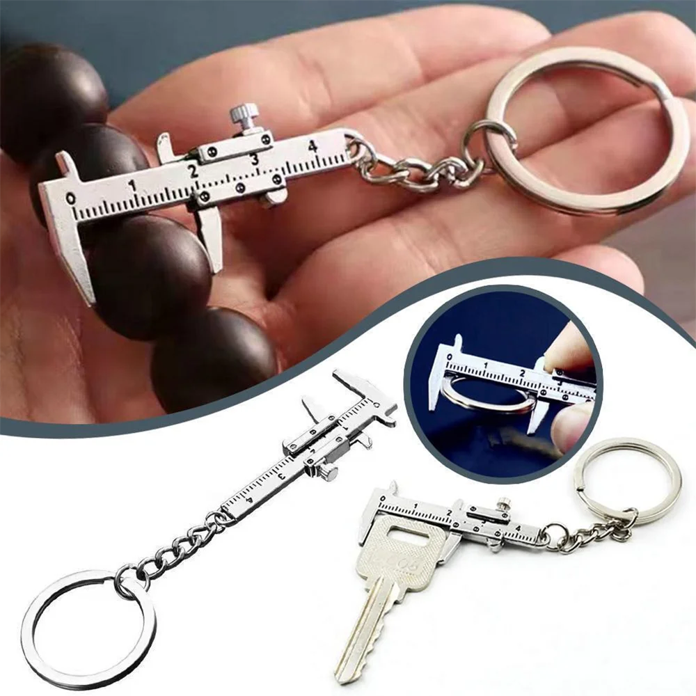 Portable Mini Caliper Tools Zinc Alloy Vernier Caliper 0-40mm Keychain Measuring Compact for Household Tool