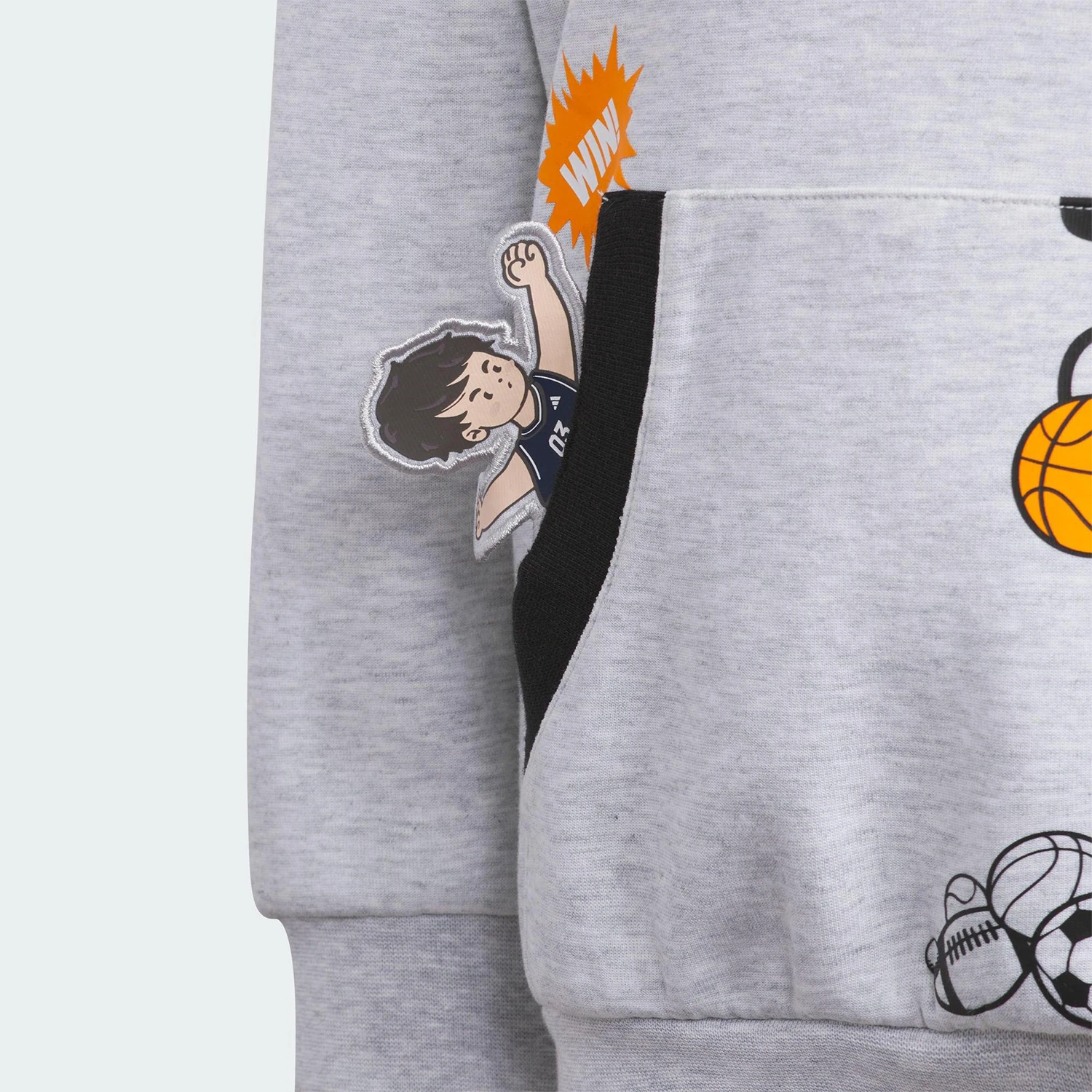 Felpa con cappuccio ampia vestibilità ampia modello ufficiale Adidas per bambini KB4572