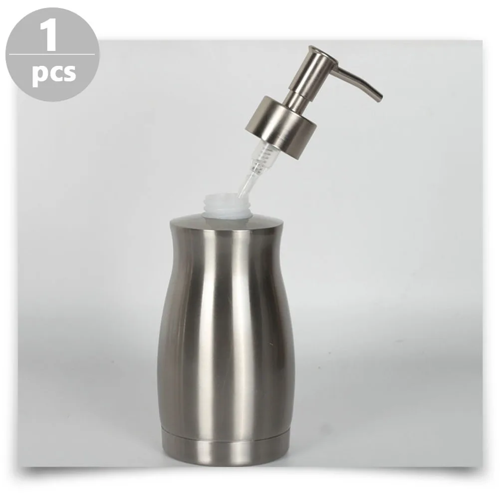 الفولاذ المقاوم للصدأ سعة كبيرة زجاجة مضخة الحمام شامبو غسول هلام الاستحمام موزع الصابون السائل القابل لإعادة الملء #1