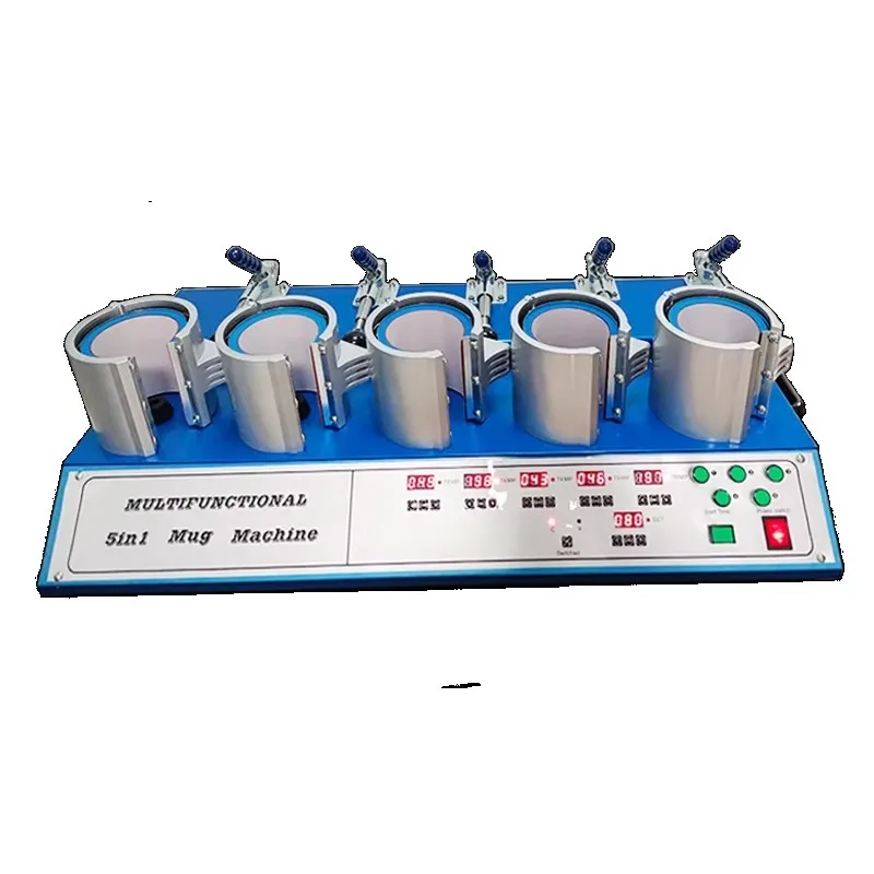 

5-in-1 High Efficiency Digital Sublimation 110V/220V Electric Heat Press Machine 11oz Cups Mugs Plate Semi-Automatic New Heat