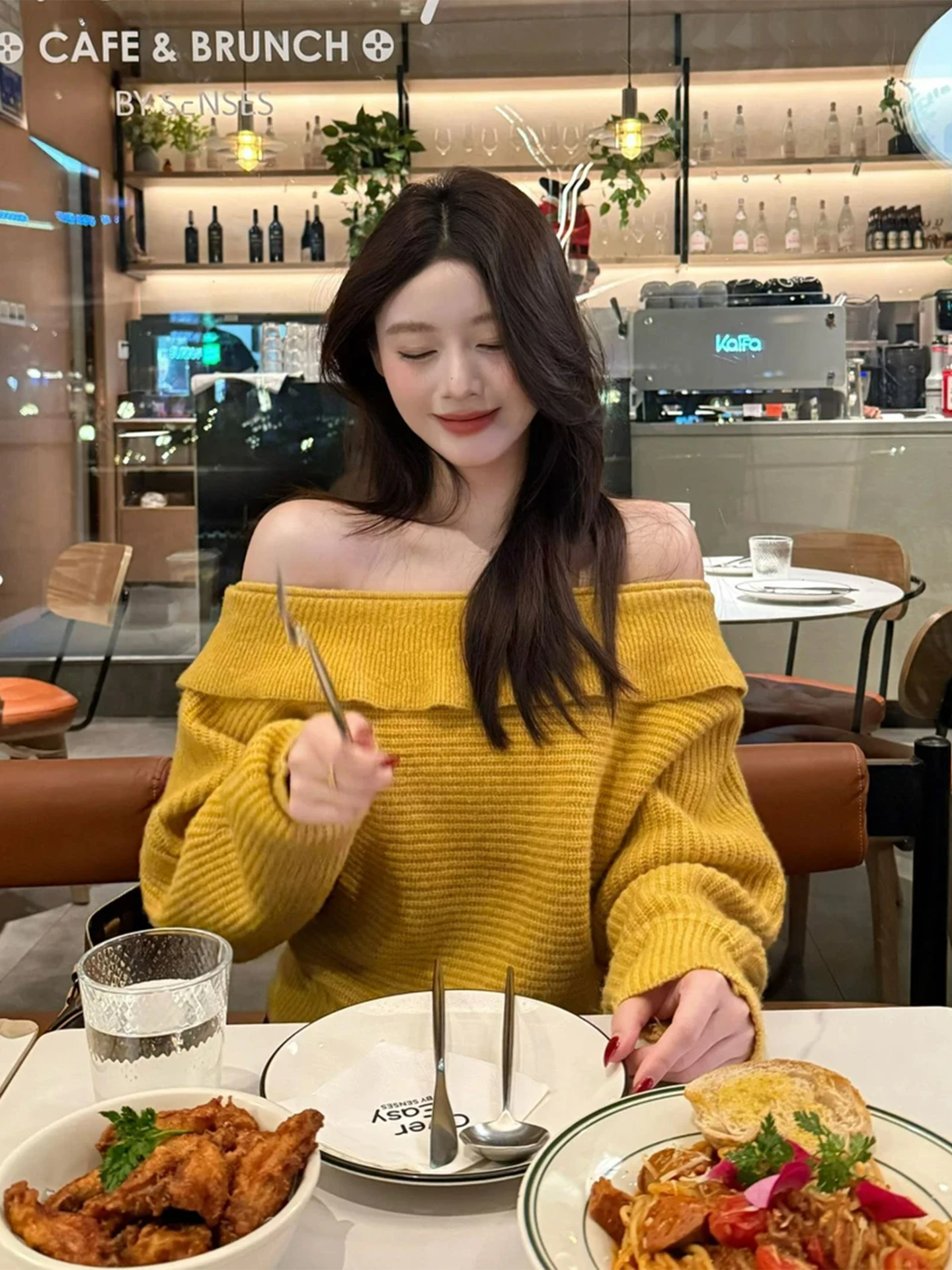 

Желтый свободный женский вязаный свитер с рюшами, удобный крой, осенне-зимний модный повседневный топ