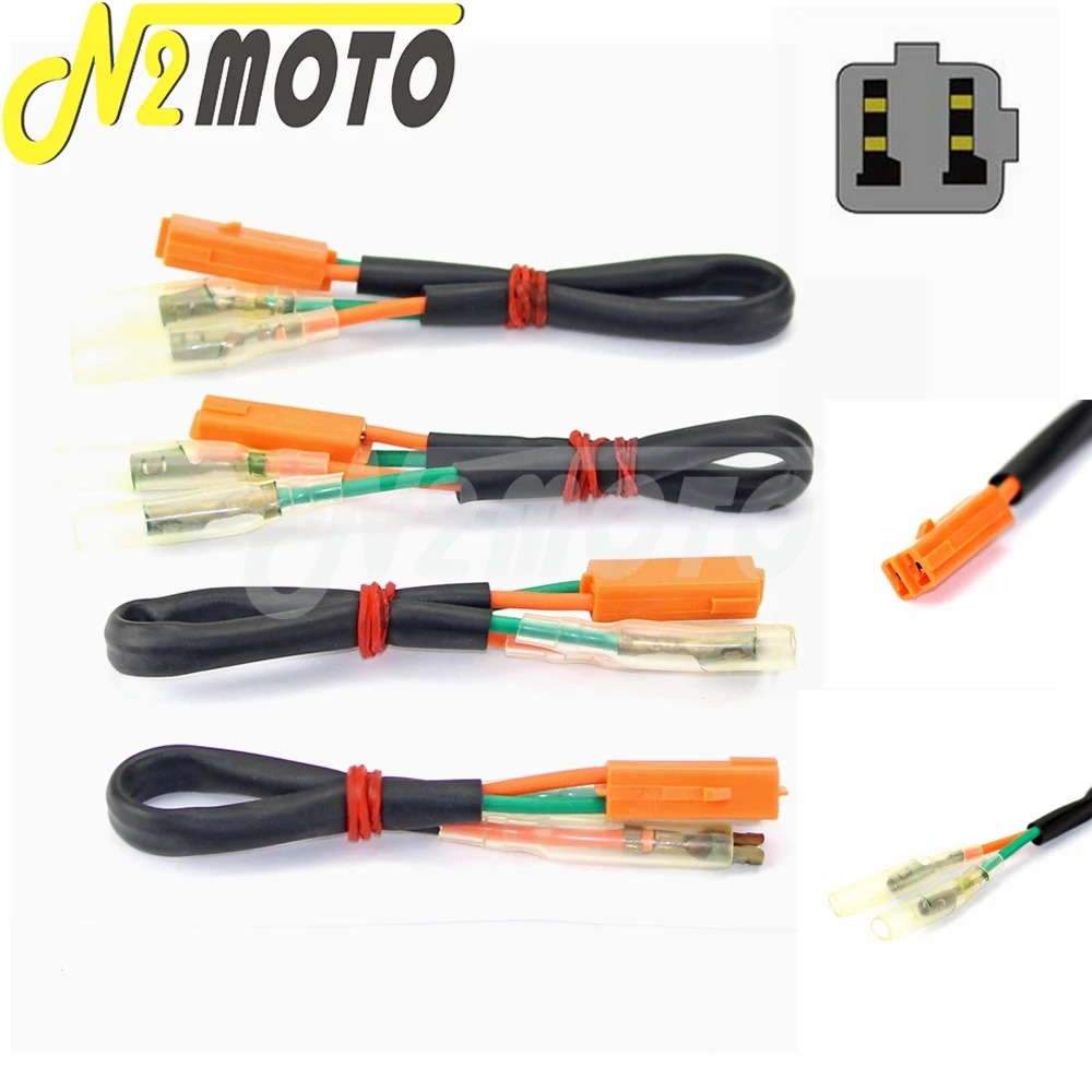 4x Turn Signal Adapter Plug Indicator Wire Plugs Connector for Kawasaki Ninja ZX 6R 9R 10R 12R 250 300 600 650 750 ZZR ZR EX ER