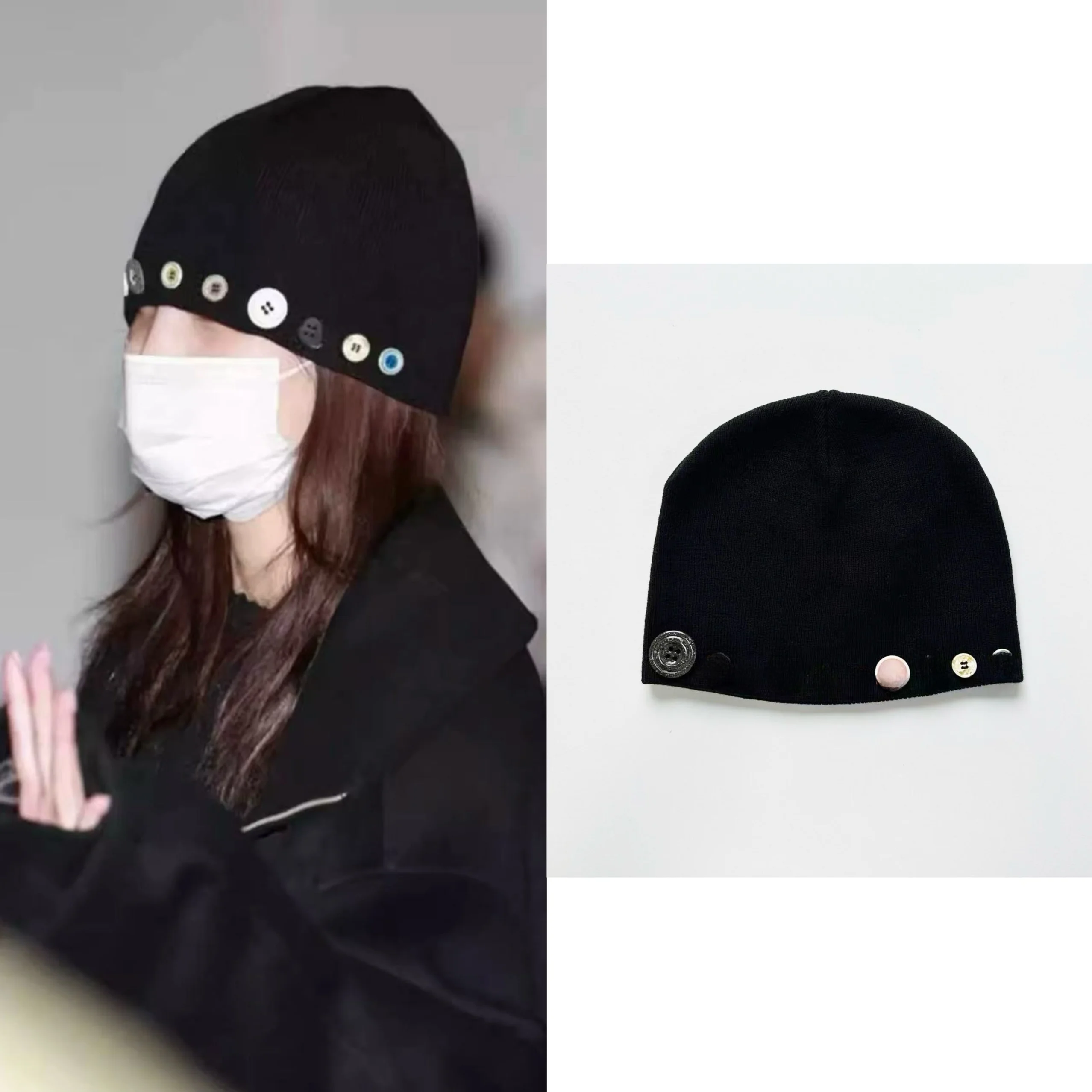 button-warm-knitted-hat-ear-protection-no-brim-cap-winter-cold-hat-non-adjustable-cone-top-unisex-acrylic-winter-cap